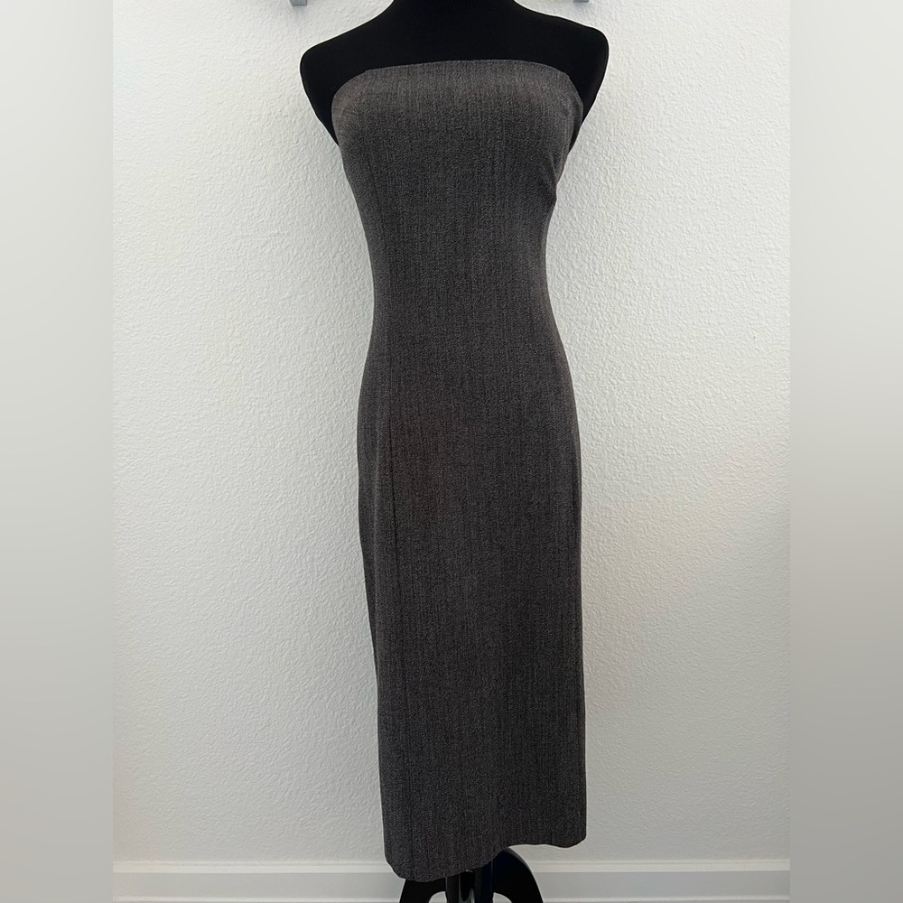 Patriza Pepe Firenze strapless A line grey wool blend dress. Size40 or size 0.